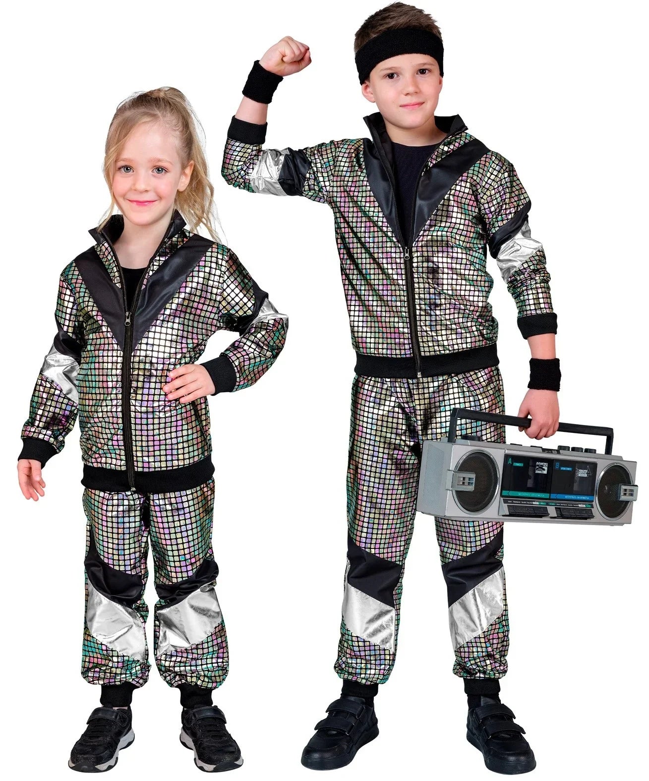 Disfraz Chándal Años 80 Reflectante Infantil Chándales de Táctel Años 80 Widmann